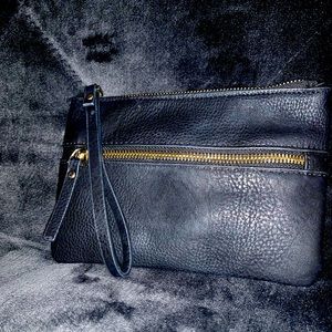 Black Pleather Wristlet